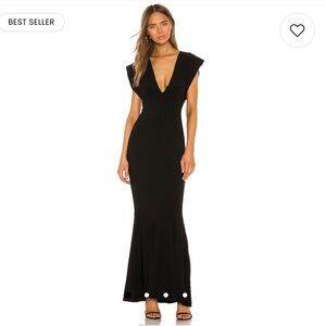 X REVOLVE V Neck Rectangle Gown in Black